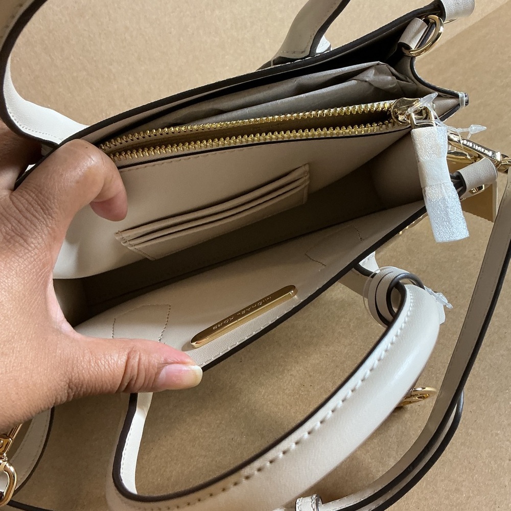 Michael Kors White Satchel with Gold Studs - Picture 7 of 11